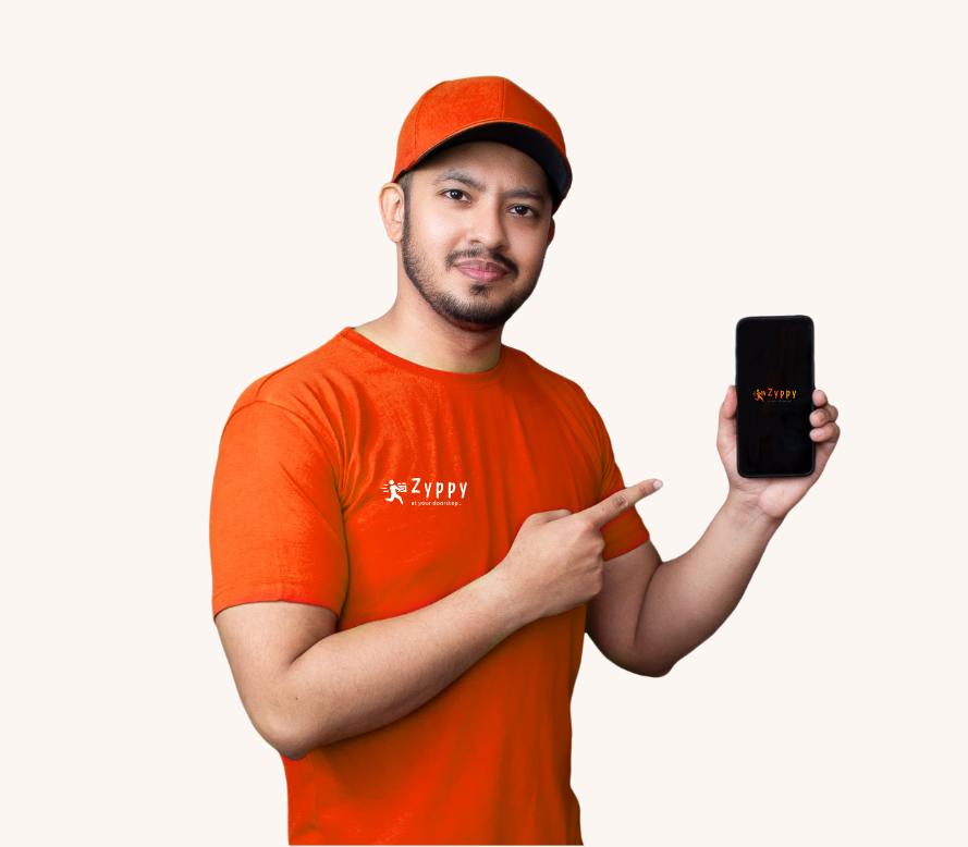 A person pointing to a mobile device